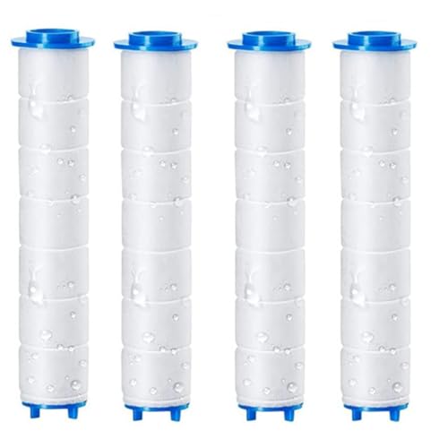 4 Stück Duschkopf Filter, 10.5 * 2.5cm Duschkopf-Filterkartusche aus PP-Baumwolle, Ersatzfilterkartusche für abnehmbaren Propeller-Hydro-Duschstrahl von nulala