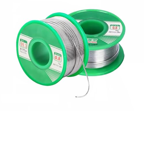 Bleifreier Lötdraht 100g – 0,8 mm Lötdraht mit Kolophoniumkern, Lötflussmittel Sn99,3 Cu0,7 – Elektroniklot für elektrische Löt- und Schweißwerkzeuge (50g*2pcs) von nulala