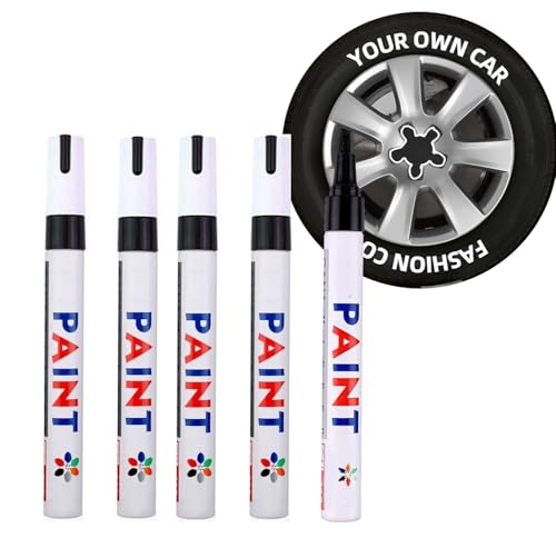 Pack of 5 Car Tyre Marker Pen,Black Tyre Marker DIY Wheel Tire Paint Pens for Car Motorcycle Bicycle Tyres Profile, Waterproof Paint Marker Pens von nulala
