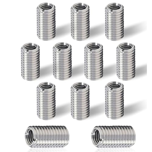 12 StüCk Gewindeeinsatz M10 Auf M8，15mm Edelstahl Reduziermutter Gewindehülse,m10 Threaded Insert to m8,Gewindehülsen Gewindereduzierung Set für Möbelprojekte Automobilen Mechanischen Geräten von nuluxi