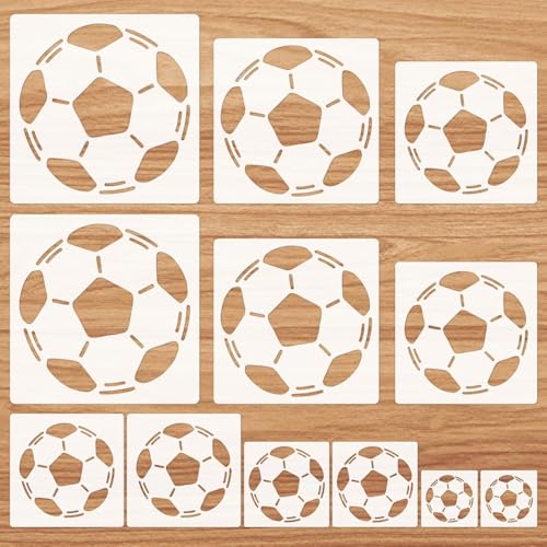 16 Stück Fußball Art Schablonen,Fußball Schablonen Set Wiederverwendbar Stencil Football Schablonens zum Malen Stencil Set Waschbar Kunststoff Malschablonen Stencils for Painting DIY Scrapbooks von nuluxi