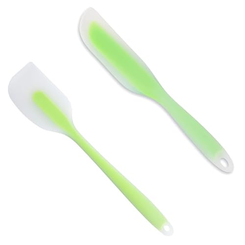 2 Stück Flexibler Silikon Spatel,Flexibler Silikon Spatel Kompatibel mit Thermomix TM6 TM5 TM31 Hitzebeständige Spatel Kleine Spatel Schaber für Mischtopf, Backen （Grün） von nuluxi