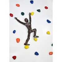 Metall Skulptur Eines Kletternden Mannes, Wand Kunst, Bergsteiger 3D Geschenk, Drahtgeflecht Skulptur, Wandbehang, Bronze Metall Skulptur Eines Kletternden Mannes, Wand Kunst, Bergsteiger 3D Geschenk, Drahtgeflecht Skulptur, Wandbehang, Bronze von nuntchi
