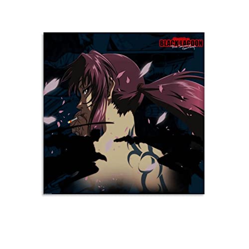 Black Lagoon Japanese Anime Poster Cartoon Poster 7 Leinwand Kunstdrucke Poster Foto Bild Gemälde Poster Raumdekoration 50 x 50 cm von nuochen