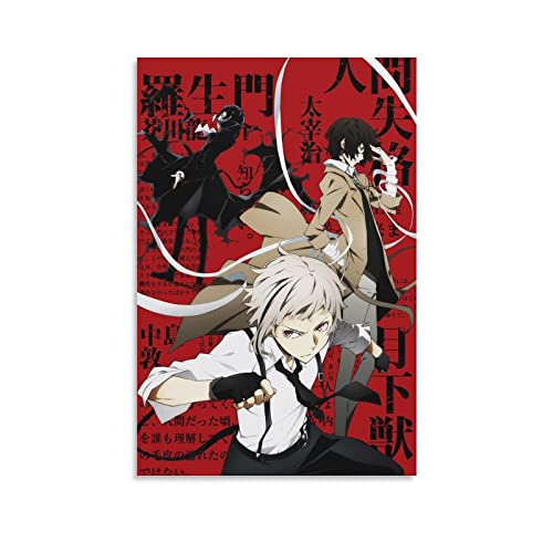 Bungo Stray Dogs Japanisches Anime-Poster, Animation, Cartoon-Poster, 3 Leinwand-Poster, Wandkunst, Kunstdrucke zum Aufhängen, Fotodekoration, Heimposter, Kunstwerke, 40 x 60 cm von nuochen