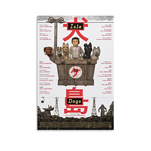 Isle of Dogs Anime-Poster für Zimmer, ästhetische Leinwand, Kunstdrucke, Poster, Foto, Bild, Gemälde, Poster, Raumdekoration, 30 x 45 cm von nuochen