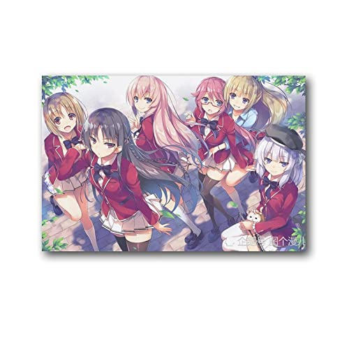 Klassenzimmer der Elite, japanisches Anime-Poster, 6 Leinwand-Poster, Wandkunst, Kunstdrucke zum Aufhängen, Fotodekoration, Heimposter, Kunstwerke, 60 x 90 cm von nuochen