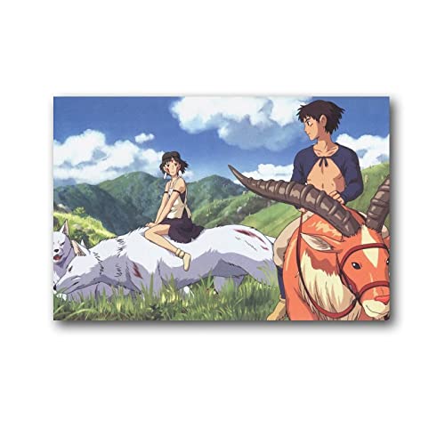 nuochen Mononoke Hime Prinzessin Mononoke Anime Poster 2 Kunstposter Leinwand Malerei Dekor Wanddruck Foto Zuhause Modern Dekorative Poster 20 x 30 cm von nuochen