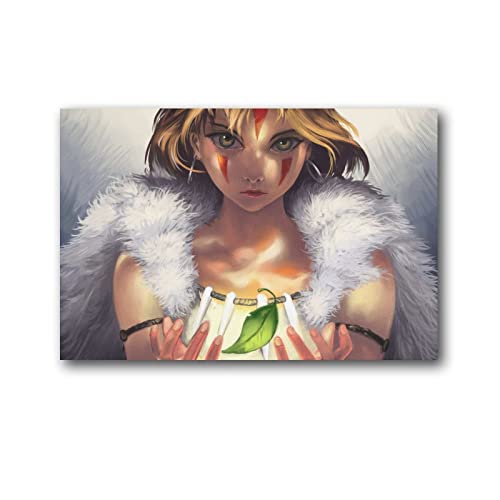 nuochen Mononoke Hime Prinzessin Mononoke Anime Poster für Zimmer Ästhetische Leinwand Wandkunst Poster Dekorativ Modern Home Print Bild Kunstwerke Poster 30 x 45 cm von nuochen