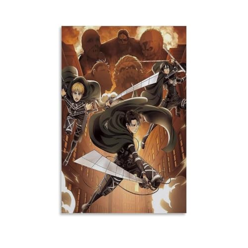 nuomesc Attack on Titan Levi Ackerman Anime Poster Wandkunst Bilddruck Moderne Familienzimmer Dekor 08x12inch(20x30cm) von nuomesc