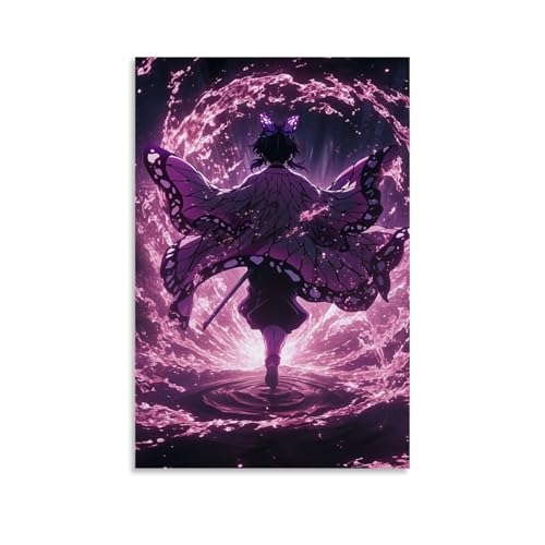 nuomesc Demon Slayer Shinobu Kocho Poster Poster Dekorative Malerei Leinwand Wandkunst Wohnzimmer Poster Schlafzimmer Malerei 08x12inch(20x30cm) von nuomesc