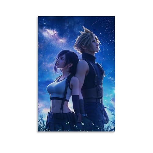 nuomesc Final Fantasy Cloud And Tifa Game Posters Wandkunst Bilddruck Moderne Familienzimmer Dekor 08x12inch(20x30cm) von nuomesc