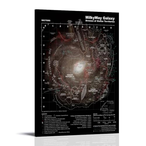 nuomesc MilkyWay Map Space Map Poster Poster Dekorative Malerei Leinwand Wandkunst Wohnzimmer Poster Schlafzimmer Malerei 12x18inch(30x45cm) von nuomesc