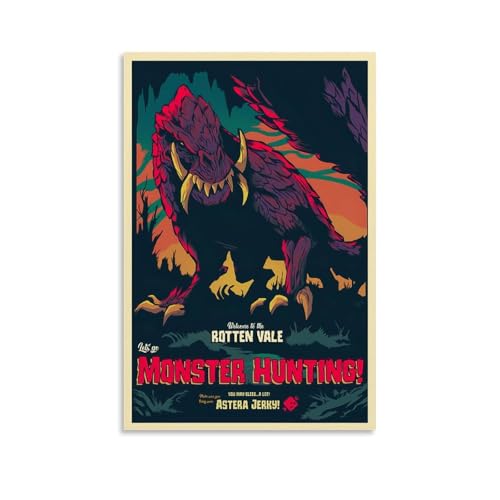 nuomesc Monster Hunter Game Minimalist Poster Wandkunst Bilddruck Moderne Familienzimmer Dekor 12x18inch(30x45cm) von nuomesc
