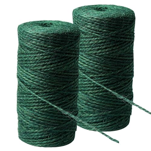 2 Rollen Garten Kordel Bastelschnur, 2×100m Grüne Natur Schnur Natürliche Fäden für Weihnachtsdeko Gartenarbeit Floristik DIY Bündeln Dekoration von nuoshen