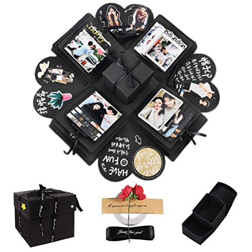 nuoshen Überraschung Box, Kreative Explosion Box Geschenkbox DIY Fotoalbum Geschenk Scrapbook für Geburtstag Christmas Jahrestag Muttertag Valentinstag Heiratsantrag Hochzeit von nuoshen