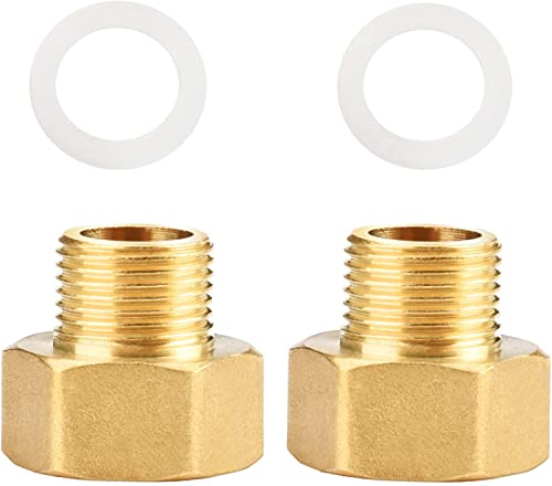 Reduzierstück 3/8 auf 1/2 Zoll aus Messing, Nutmanel 2 Stück Reduzierverlängerung mit Dichtring Reduzierstück 3/8 auf 1/2 Zoll aus Messing, Nutmanel 2 Stück Reduzierverlängerung mit Dichtring von nutmanel