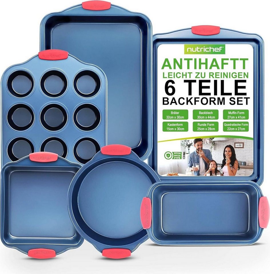 nutrichef Backform 6-Teiliges Backformen Set Antihaft - Cake Baking Set, Stapelbar & Platzsparend, Leicht zu Reinigen nutrichef Backform 6-Teiliges Backformen Set Antihaft - Cake Baking Set, Stapelbar & Platzsparend, Leicht zu Reinigen von nutrichef