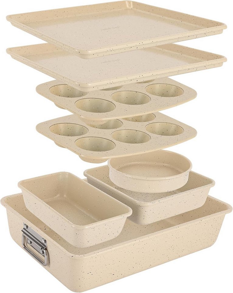 nutrichef Backform Kuchenformen Set 8-teilig – Stapelbar & antihaftbeschichtet, ofenfest bis 232 °C & spülmaschinenfest nutrichef Backform Kuchenformen Set 8-teilig – Stapelbar & antihaftbeschichtet, ofenfest bis 232 °C & spülmaschinenfest von nutrichef