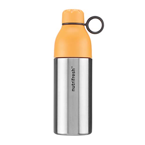 Nutrifresh Take 2-in-1 Edelstahl-Isolierflasche und Becher, doppelwandig, 500 ml mit 400 ml, Orange und Silber Nutrifresh Take 2-in-1 Edelstahl-Isolierflasche und Becher, doppelwandig, 500 ml mit 400 ml, Orange und Silber von nutrifresh