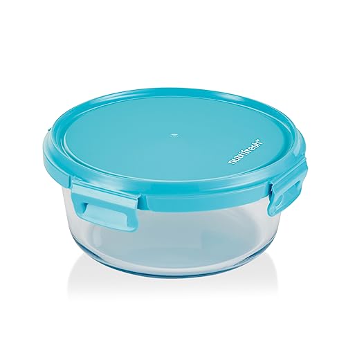 nutrifresh Frischhaltedose mit Deckel 960 ml, luftdichter Glasbehälter, ofen- und mikrowellengeeignet, stapelbar und nestbar von nutrifresh