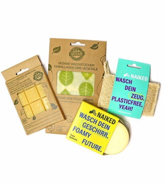 nuts innovations und NAIKED Set Wachstücher mit DIY Kit und Reinigung, vegan von nuts innovations und NAIKED