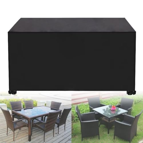 nvdsivee Abdeckung für Gartenmöbel Wasserdicht Schutzhülle Gartentisch Rechteckig Anti-UV Abdeckplane Winddicht Schwerlast 420D Oxford Gewebe Große Abdeckhauben für Möbelsets Schwarz 123x61x72cm von nvdsivee