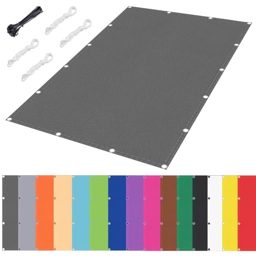 nvdsivee Balkon Sichtschutz Rechteckig Sonnensegel Wasserdicht 95% UV Schutz Sonnenschutz Markise Sonnensegel für Balkon Terrasse Garten Pool Hinterhof Dunkelgrau 4x4m von nvdsivee