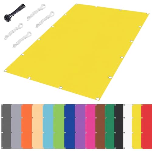 nvdsivee Balkon Sichtschutz Rechteckig Sonnensegel Wasserdicht 95% UV Schutz Sonnenschutz Markise Sonnensegel für Balkon Terrasse Garten Pool Hinterhof Gelb 0.8x2m von nvdsivee