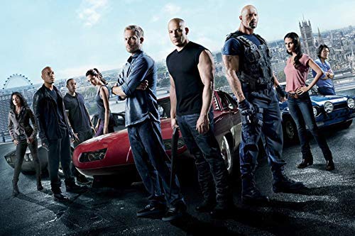 nzhma 5D DIY Diamond Painting Set, Fast and Furious Film Charakter Poster Runde Harz Diamant Kreuzstich, Dekoration Geschenk 40x50cm von nzhma