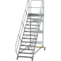 Munk Plattformtreppe 45° fahrbar Stufenbreite 1000mm 13 Stufen Aluminium geriffelt von MUNK