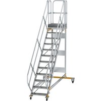 Munk Plattformtreppe 45° fahrbar Stufenbreite 600 mm 12 Stufen Aluminium geriffelt von MUNK