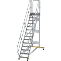 Munk Plattformtreppe 45° fahrbar Stufenbreite 600 mm 14 Stufen Aluminium geriffelt von MUNK