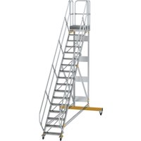 Munk Plattformtreppe 45° fahrbar Stufenbreite 600 mm 17 Stufen Aluminium geriffelt von MUNK