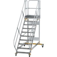 Munk Plattformtreppe 45° fahrbar Stufenbreite 800 mm 10 Stufen Aluminium geriffelt von MUNK