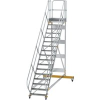 Munk Plattformtreppe 45° fahrbar Stufenbreite 800 mm 17 Stufen Aluminium geriffelt von MUNK