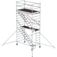 Munk Rollgerüst 1,35 x 2,45 m mit Schrägaufstiegen & Ausleger Plattformhöhe 4,35 m von MUNK