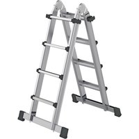 Munk Teleskopleiter 4-teilig mit Traverse 4x4 Sprossen Munk Teleskopleiter 4-teilig mit Traverse 4x4 Sprossen von MUNK