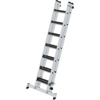 Munk Stufen-Schiebeleiter 2-teilig mit nivello-Traverse und clip-step R13 2x7 von MUNK