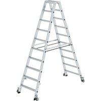 Munk Stufen-Stehleiter beidseitig begehbar mit Rollen 2x10 Stufen von MUNK