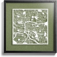 Aberdeen/Glasgow, Papierschnitt 3D Karte Gerahmt 45x45 cm, in Geschenkbox, 4 Hintergrundfarben, Papierkunst, Ideale Geschenke von o3designstudio1