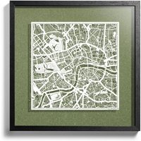 Papier Geschnitten Karte London, 3D-Gerahmt 18x18 Zoll, Geschenkbox, 4 Hintergrundfarben, Papierkunst, Ideale Geschenke von o3designstudio1