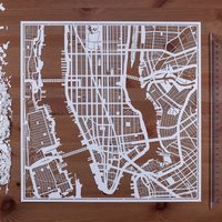 Papierschnitt-Karte Manhattan, Ny. 30×30 Inch. Paper Art Ideale Geschenke von o3designstudio1