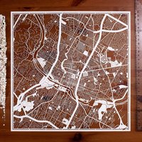 Papierschnitt Landkarte Austin 30×30 Inch. Paper Art Ideale Geschenke von o3designstudio1