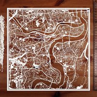 Papierschnitt-Landkarte Chonqing 30×30 Inch. Paper Art Ideale Geschenke Papierschnitt-Landkarte Chonqing 30×30 Inch. Paper Art Ideale Geschenke von o3designstudio1
