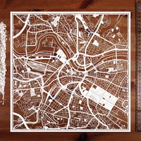 Papierschnitt-Landkarte Dresden 30×30 Inch. Paper Art Ideale Geschenke von o3designstudio1