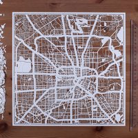 Papierschnitt Landkarte Houston, 12×30 Inch. Paper Art Ideale Geschenke Papierschnitt Landkarte Houston, 12×30 Inch. Paper Art Ideale Geschenke von o3designstudio1