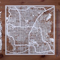 Papierschnitt Landkarte Las Vegas 12×12 Inch. Paper Art Ideale Geschenke von o3designstudio1