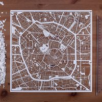 Papierschnitt Landkarte Mailand 30×30 Inch. Paper Art Ideale Geschenke von o3designstudio1