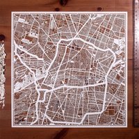 Papierschnitt-Landkarte Mexiko-stadt 30×30 Inch. Paper Art Ideale Geschenke von o3designstudio1